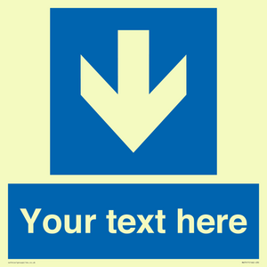 Custom Directional signage blue down arrow 